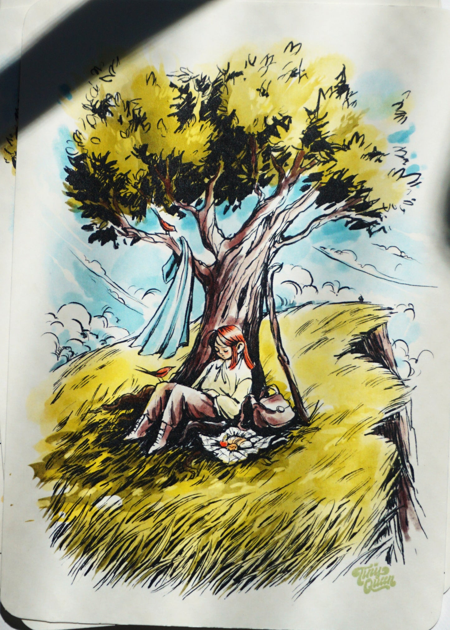 Print | Marta and the lonely tree